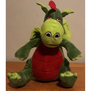 Teddy Mountain Fearless the Friendly Dragon 14" Green Red & Plush Stuffed Animal